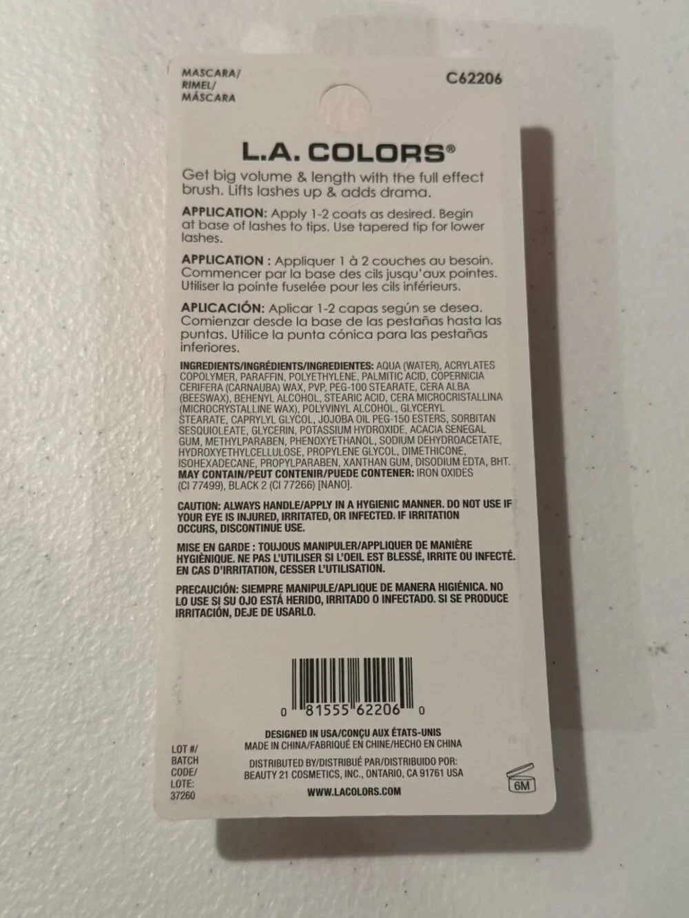 LA Colors Big Lash Mascara Beyond Black Full Volume 2 Pack New